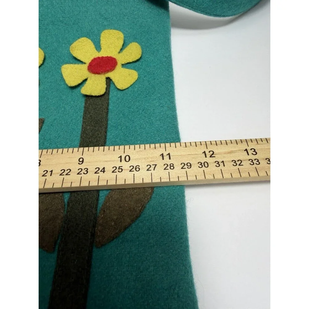 Two’s Company Felt Flower Tote Bag Appliqué Crossbody Zippered